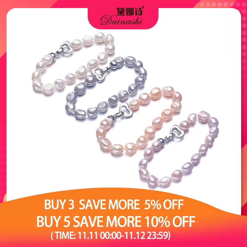 Dainashi 90% OFF White Pink Purple Gray Cultured Freshwater Pearl Jewelry Baroque Bracelet With 925 Sterling Silver Clasp 2019 
Dainashi 90% OFF White Pink Purple Gray Cultured Freshwater Pearl Jewelry Baroque Bracelet With 925 Sterling Silver Clasp 2019