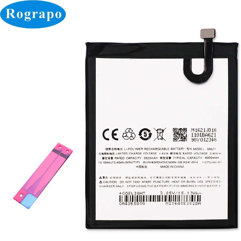 New 4000mAh Replacement Battery For Meizu Note 5 meilan note5 M5 BA621 Phone Bateria Accumulator
New 4000mAh Replacement Battery For Meizu Note 5 meilan note5 M5 BA621 Phone Bateria Accumulator