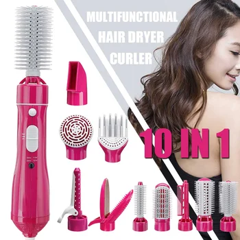 10 In1 Hair Dryer Brush Curling Iron Hair Curler Straightener Ions Ceramic Rotating Hairdryer Comb Blow Dryer Hair Styling Tool
10 In1 Hair Dryer Brush Curling Iron Hair Curler Straightener Ions Ceramic Rotating Hairdryer Comb Blow Dryer Hair Styling Tool