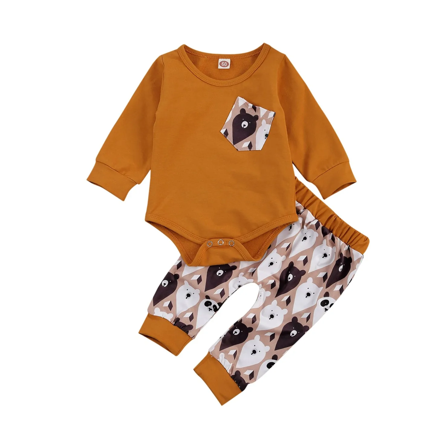 2020 New Fall Autumn 0-18M Newborn Baby Girl Boy 2 Pcs Set Cartoon Bear Print Pocket Long Sleeve Bodysuit+Pants Toddler Outfits
2020 New Fall Autumn 0-18M Newborn Baby Girl Boy 2 Pcs Set Cartoon Bear Print Pocket Long Sleeve Bodysuit+Pants Toddler Outfits