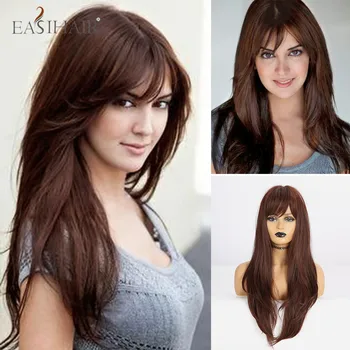 EASIHAIR Long Straight Red Brown Wigs High Density Temperature Synthetic Wigs for Afro Women With Bangs Daily Natural Hair Wigs
EASIHAIR Long Straight Red Brown Wigs High Density Temperature Synthetic Wigs for Afro Women With Bangs Daily Natural Hair Wigs