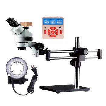 Simul-Focal Double Boom Stand Trinocular Stereo Zoom Microscope 28MP HDMI Camera Ring Light Microscopio 7X-45X micro scope
Simul-Focal Double Boom Stand Trinocular Stereo Zoom Microscope 28MP HDMI Camera Ring Light Microscopio 7X-45X micro scope