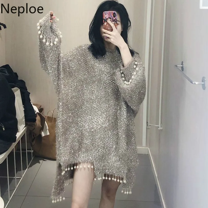 Neploe Sweater Women 2019 Autumn Winter Clothes Beads Tassel Knitted Pullovers Casual Oversized Warm Long Jumper Pull Femme Tops 
Neploe Sweater Women 2019 Autumn Winter Clothes Beads Tassel Knitted Pullovers Casual Oversized Warm Long Jumper Pull Femme Tops