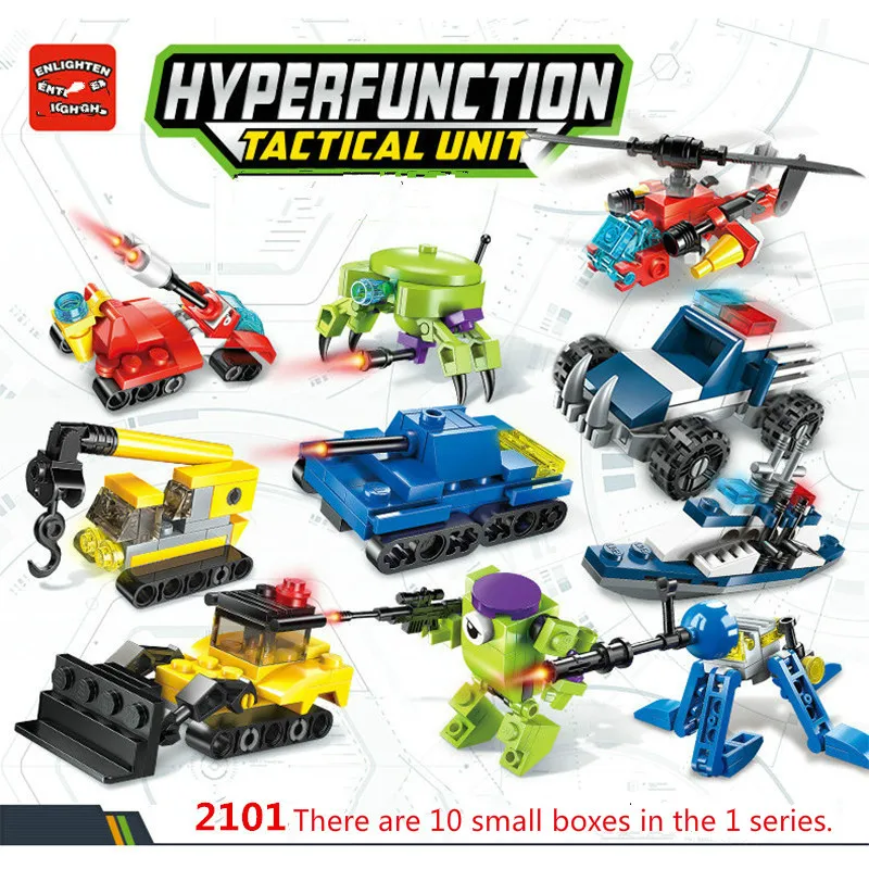 Enlightenment Hypervariable Mobile Military Police Engineering Fire Robot Intelligence Building Block Children Toy Gift 10In1new
Enlightenment Hypervariable Mobile Military Police Engineering Fire Robot Intelligence Building Block Children Toy Gift 10In1new