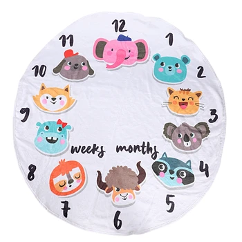 Flannel Round 0-1 Years Infant Baby Monthly Swaddle Milestone Blanket for Shower Gift Photography Backdrop (Animals)
Flannel Round 0-1 Years Infant Baby Monthly Swaddle Milestone Blanket for Shower Gift Photography Backdrop (Animals)