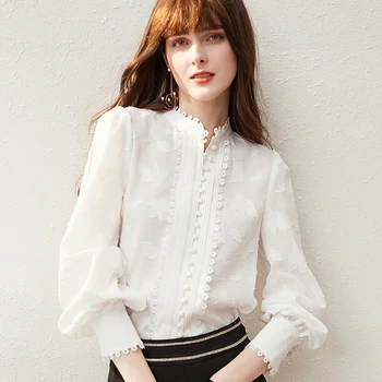 Office Lady White Tops Blouses Elegant Stand Collar Long Lantern Sleeve Lace Patchwork Solid Slim Women's Casual Shirt Blouse
Office Lady White Tops Blouses Elegant Stand Collar Long Lantern Sleeve Lace Patchwork Solid Slim Women's Casual Shirt Blouse