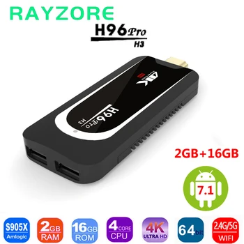 

H96 Pro H3 Mini PC Amlogic S905X Quad Core 2GB RAM 16GB ROM Smart Android 7.1 TV Box 2.4G 5G Wifi TV Stick 4K HD Media Player