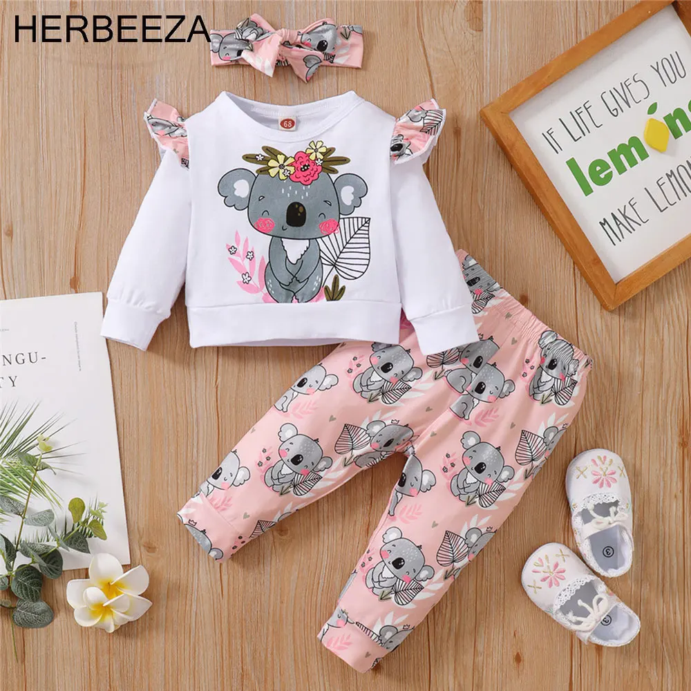 HERBEEZA Spring&Autumn Round Collar Baby Suit Newborn Girls Cute Clothes Set,Children Cartoon Printing Pants Suit, with Bow 3pce
HERBEEZA Spring&Autumn Round Collar Baby Suit Newborn Girls Cute Clothes Set,Children Cartoon Printing Pants Suit, with Bow 3pce