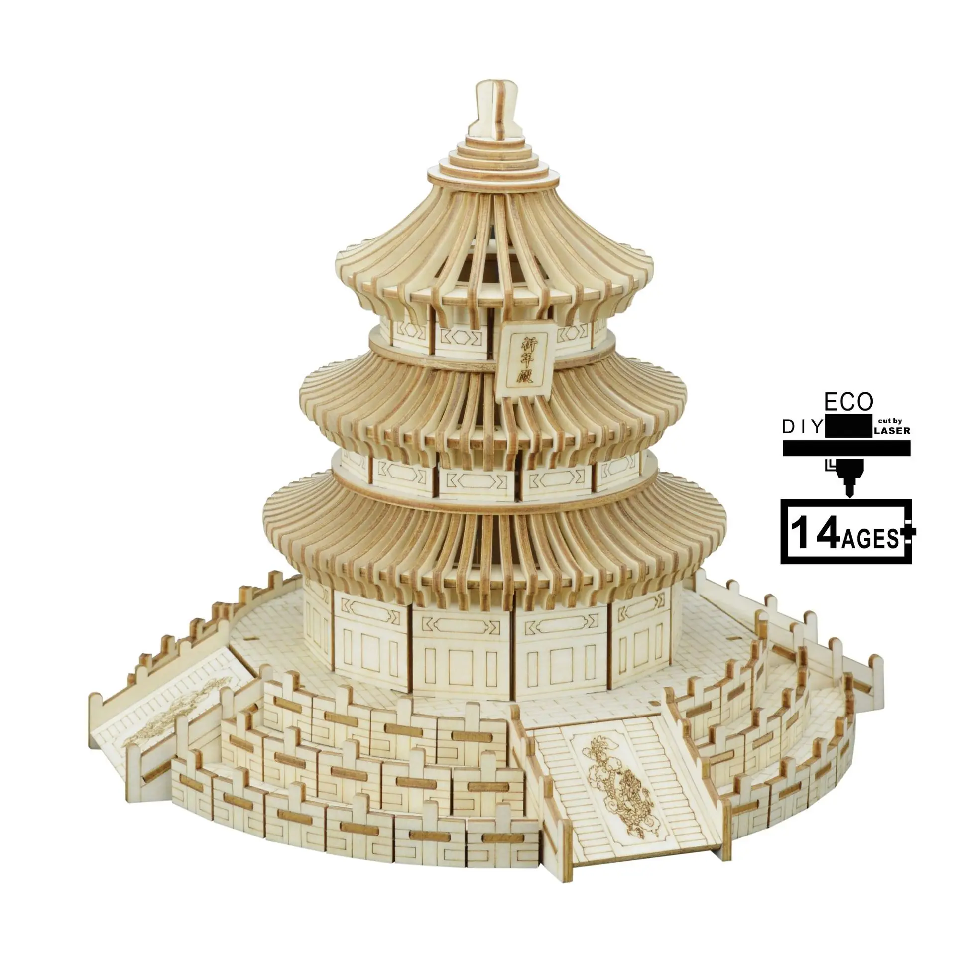 Beijing Tiantan Boxed 3D Wooden Model 3D Puzzle Model Jigsaw Puzzle Laser Cutting Processing DIY
Beijing Tiantan Boxed 3D Wooden Model 3D Puzzle Model Jigsaw Puzzle Laser Cutting Processing DIY