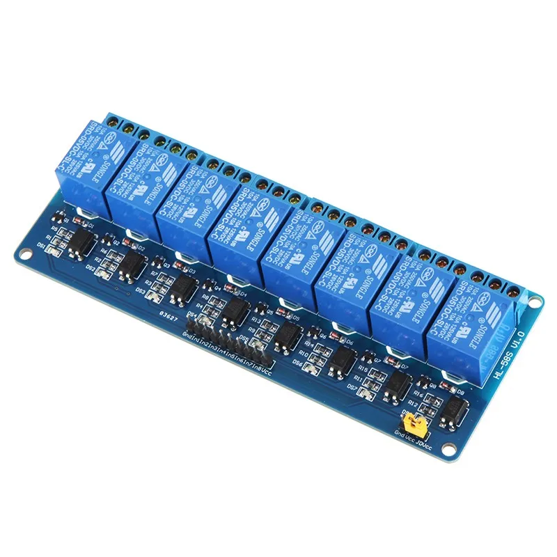 Relay Module 8 Channel 5V Active Low Relay Module Board for Arduino PIC AVR MCU DSP ARM
Relay Module 8 Channel 5V Active Low Relay Module Board for Arduino PIC AVR MCU DSP ARM