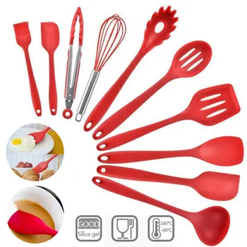 10PCS New Silicone Kitchenware Non-stick Cookware Cooking Tool Spatula Ladle Egg Beaters Shovel Spoon Soup Kitchen Utensils Set
10PCS New Silicone Kitchenware Non-stick Cookware Cooking Tool Spatula Ladle Egg Beaters Shovel Spoon Soup Kitchen Utensils Set