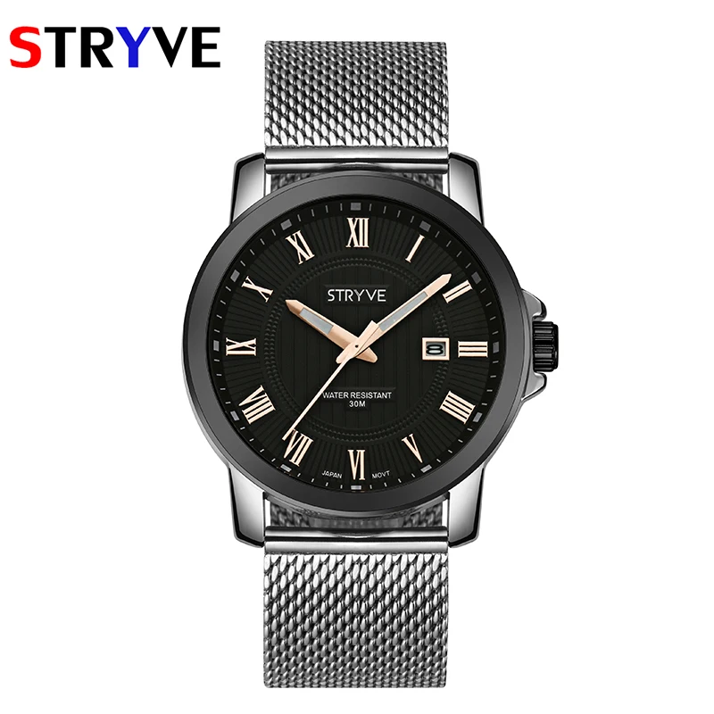 STRYVE Watches Men Luxury Brand Watch Mesh Steel Strap Quartz Watch Fashion Sport Male Clock Chronograph Men's Wrist Watches
STRYVE Watches Men Luxury Brand Watch Mesh Steel Strap Quartz Watch Fashion Sport Male Clock Chronograph Men's Wrist Watches