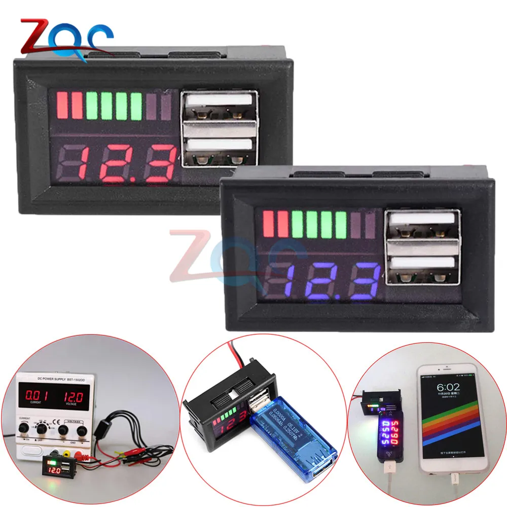 Digital Voltmeter Mini Voltage Meter 3S lithium Lead acid Battery Tester LED Display DC 12.6V For Car Motorcycle Dual USB output
Digital Voltmeter Mini Voltage Meter 3S lithium Lead acid Battery Tester LED Display DC 12.6V For Car Motorcycle Dual USB output