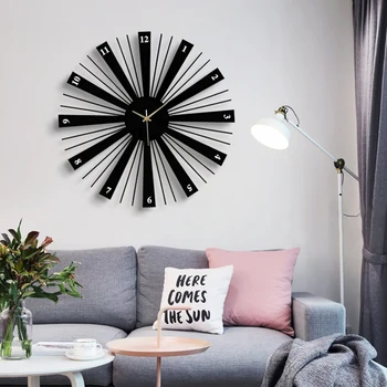 Big Art Large Creative Wall Clock Modern Design Metal Wall Clock Silent Decorative Black Wooden Wall Clock Living Room 50C358 
Big Art Large Creative Wall Clock Modern Design Metal Wall Clock Silent Decorative Black Wooden Wall Clock Living Room 50C358