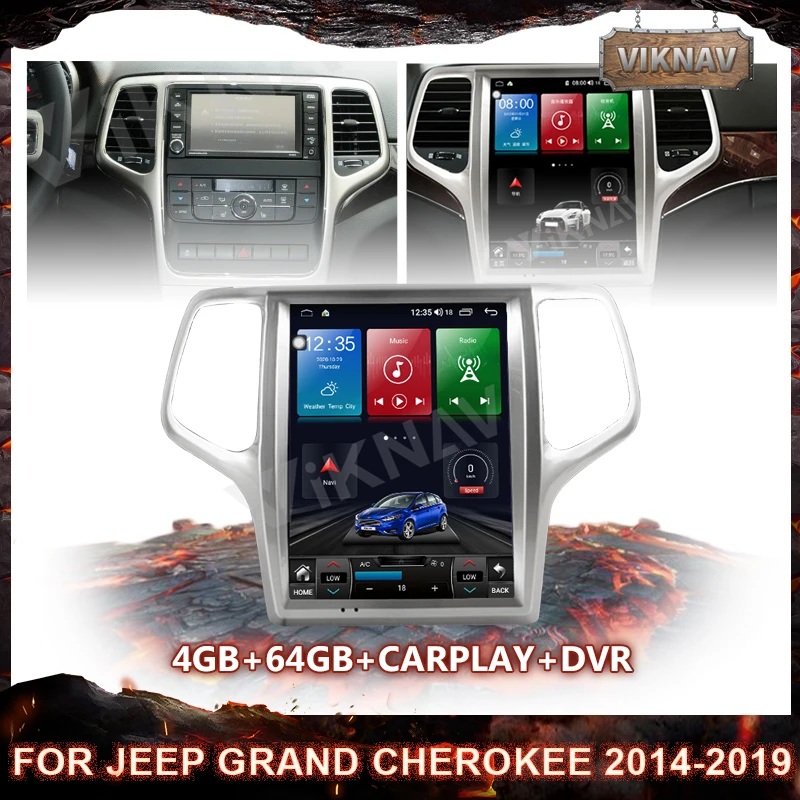 Vertical Screen Android 9.0 Car Multimedia Player GPS Navigation Car Radio For JEEP Grand Cherokee 2014-2019 Head Unit Carplay 
Vertical Screen Android 9.0 Car Multimedia Player GPS Navigation Car Radio For JEEP Grand Cherokee 2014-2019 Head Unit Carplay