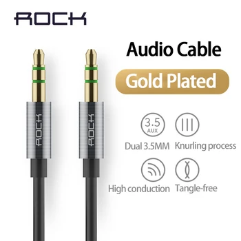 

ROCK Audio Cable 3.5mm male to male Al-alloy AUX Cord Dual 3.5mm HIFI TPE Tangle-free Compatible Car Phone Headphone Speaker
