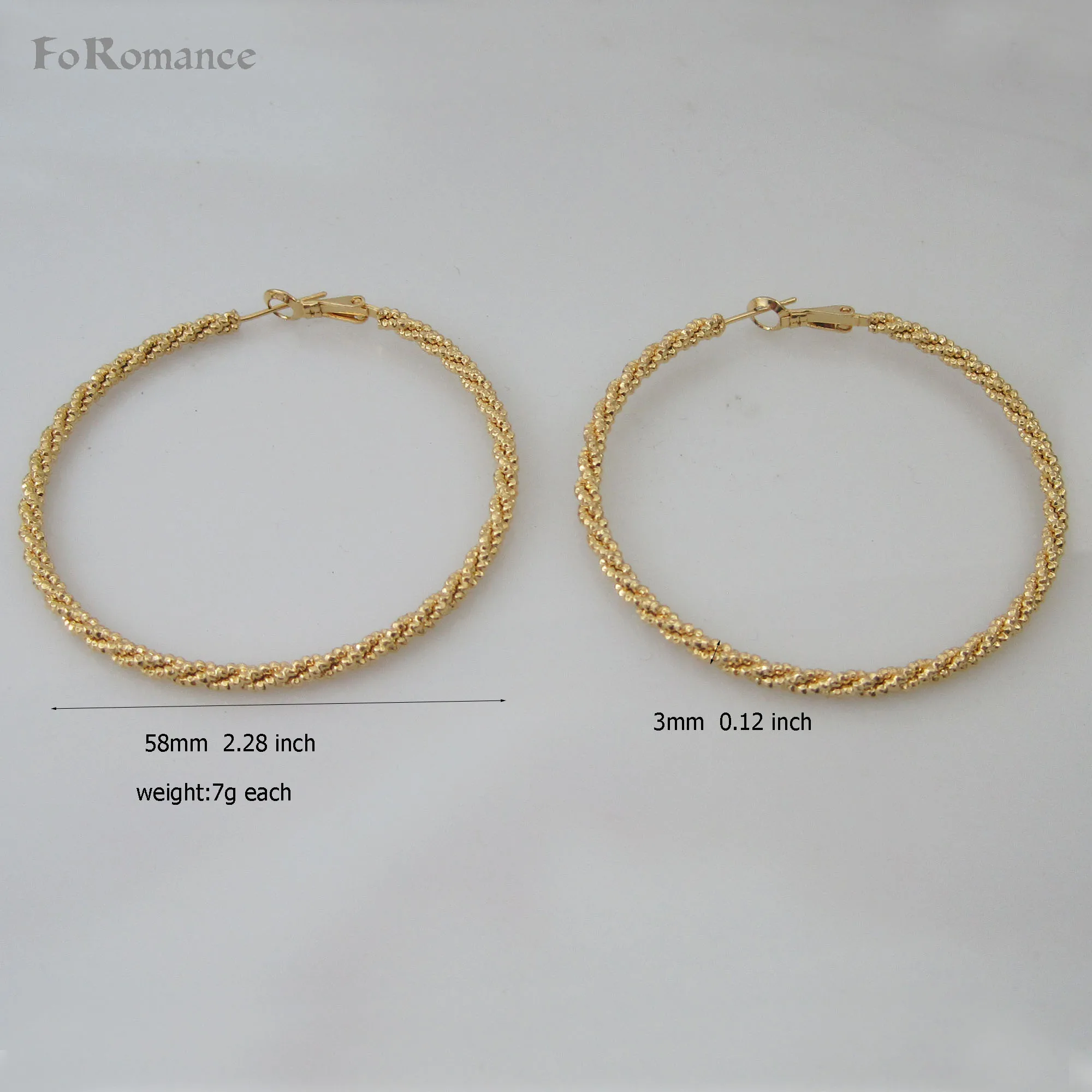 ORDER 10$ SHIP WITH TRACKING SHINNING TWIST ROPE SURFACE YELLOW GOLD GP ROUND HOOP EARRING 58MM 2.28" BAND WIDTH 3MM 0.12 INCH
ORDER 10$ SHIP WITH TRACKING SHINNING TWIST ROPE SURFACE YELLOW GOLD GP ROUND HOOP EARRING 58MM 2.28" BAND WIDTH 3MM 0.12 INCH