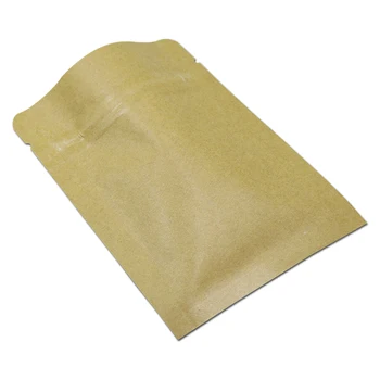 

10*15cm Brown Kraft Paper / Aluminum Foil Valve Zipper Retail Package Pack Bag Zip Lock Bag Retail Food Storage Packaging Bag