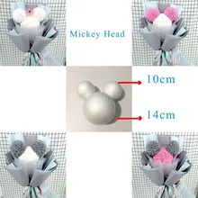 Hochzeit Dekoration Valentines-Tag-Geschenk Seife Blume Polystyrol Styropor Schaum Mickey Kopf Für DIY Party Dekoration Neue Jahr geschenk(China)