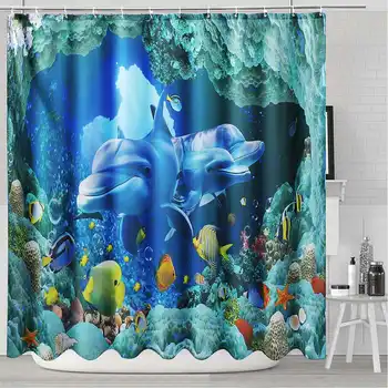 Underwater Dolphin 3D Shower Curtains Fabric Waterproof Bathroom Curtain Set Non Slip Toilet Cover Pedestal Rug Lid Bath Mat Pad
Underwater Dolphin 3D Shower Curtains Fabric Waterproof Bathroom Curtain Set Non Slip Toilet Cover Pedestal Rug Lid Bath Mat Pad