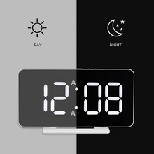 Digital LED Mirror Alarm Clock Snooze Table Clock Wake Up Light Electronic Large Time Temperature Display Home Decoration Clock
Digital LED Mirror Alarm Clock Snooze Table Clock Wake Up Light Electronic Large Time Temperature Display Home Decoration Clock