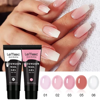 LEMOOC 15ml Poly Nail Extension Gel Clear White Pink Nail Poly Acryl Gel UV LED Building Acrylic Gel Quick Extension Gel
LEMOOC 15ml Poly Nail Extension Gel Clear White Pink Nail Poly Acryl Gel UV LED Building Acrylic Gel Quick Extension Gel