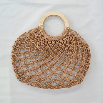 Hollow Out Rattan Bags 2020 Handmade Wood Handle Net Bag Womens Handbags Woven Rope Straw Bag Casual Mesh Totes Summer Beach Bag
Hollow Out Rattan Bags 2020 Handmade Wood Handle Net Bag Womens Handbags Woven Rope Straw Bag Casual Mesh Totes Summer Beach Bag