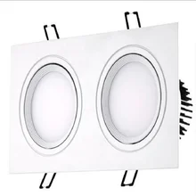 

1 pçs led duplo quadrado de luz 14 w 18 24 cob led pode ser escurecido downlight recessed led teto luz ponto lâmpada interior AC