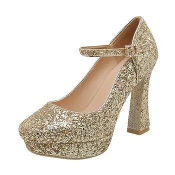 2020 Spring Summer Mary Janes Women Sequined Buckle Pumps Ladies Platform Round Toe Square Heel Party Shoes Black Red
2020 Spring Summer Mary Janes Women Sequined Buckle Pumps Ladies Platform Round Toe Square Heel Party Shoes Black Red