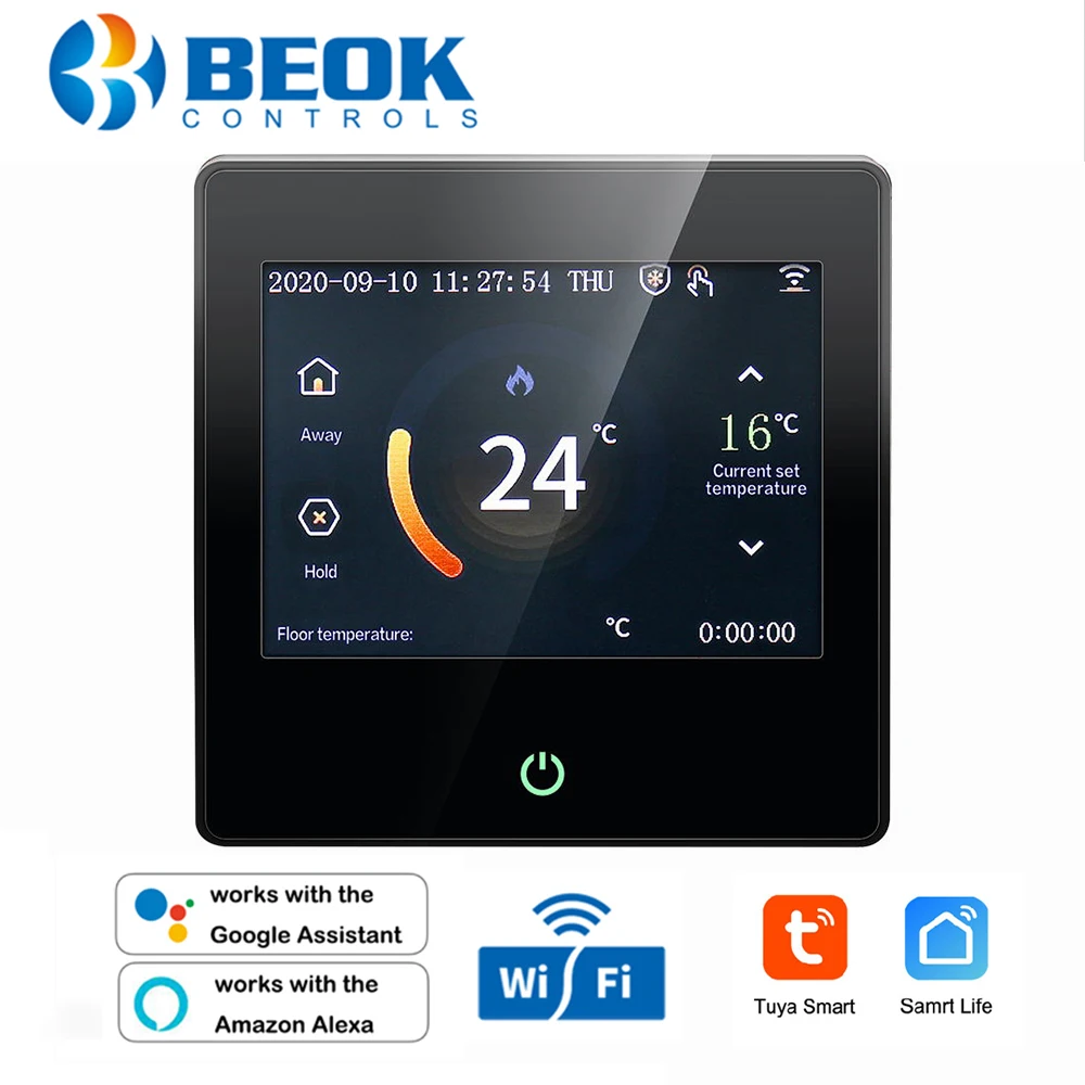 Beok WiFi Smart Thermostat Water Floor Heating Temperature Controller with Celsius/Fahrenheit LED Work with Alexa Google Home
Beok WiFi Smart Thermostat Water Floor Heating Temperature Controller with Celsius/Fahrenheit LED Work with Alexa Google Home