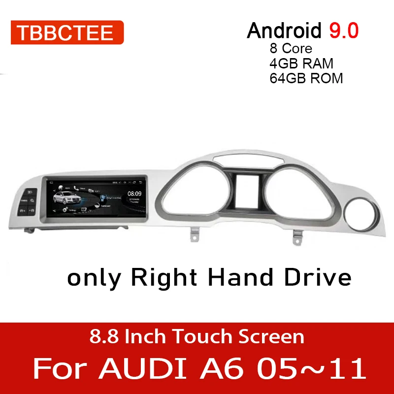 Автомобильный мультимедийный плеер Android 9 0 4 + 64 ГБ для Audi A6 C6 4f 2005 ~ 2011 MMI 2G 3G RHD GPS