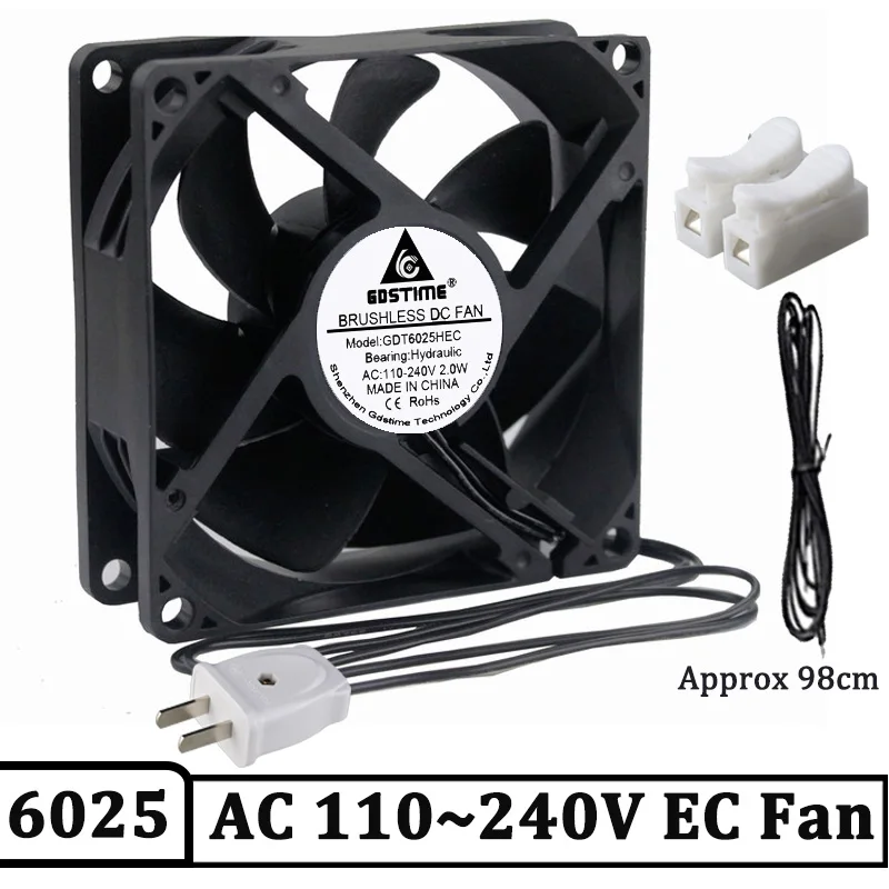 Gdstime EC Cooling Fan 60mm AC 110V 115V 120V 220V 240V 60X60X25mm Axial Computer Case Cooling Fans
Gdstime EC Cooling Fan 60mm AC 110V 115V 120V 220V 240V 60X60X25mm Axial Computer Case Cooling Fans