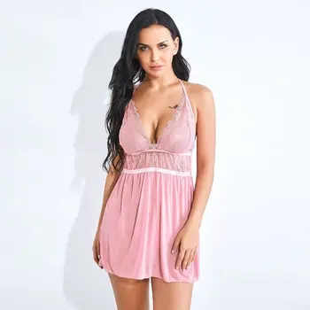 Womens Erotic Hollow Out Sheer Floral Lace Mini Lingerie Dress Halter Deep V-Neck Backless Nightgown Sleepwear with Briefs F42F
Womens Erotic Hollow Out Sheer Floral Lace Mini Lingerie Dress Halter Deep V-Neck Backless Nightgown Sleepwear with Briefs F42F