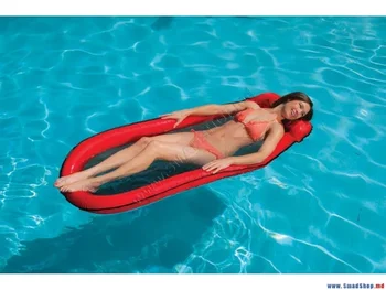 Intex Inflatable Mesh Lounge Swimming Floating Raft with Headrest - 58836 -Red 
Intex Inflatable Mesh Lounge Swimming Floating Raft with Headrest - 58836 -Red