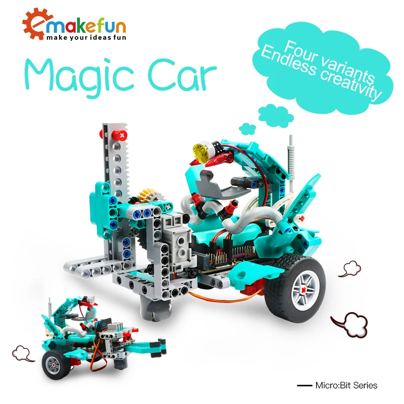 Magic Car DIY Robot Kit for Micro:Bit Rbotica Educacional Kit ,Support Makecode Graphical Software, Bluetooth and APP Control
Magic Car DIY Robot Kit for Micro:Bit Rbotica Educacional Kit ,Support Makecode Graphical Software, Bluetooth and APP Control