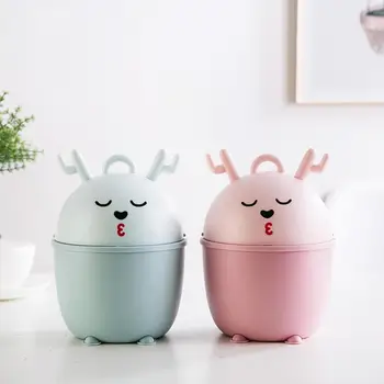 Cartoon Desktop Trash Can Creative Mini Storage Bucket With Lid Living Room Small Trash Bin Portable Car Waste Bin 
Cartoon Desktop Trash Can Creative Mini Storage Bucket With Lid Living Room Small Trash Bin Portable Car Waste Bin