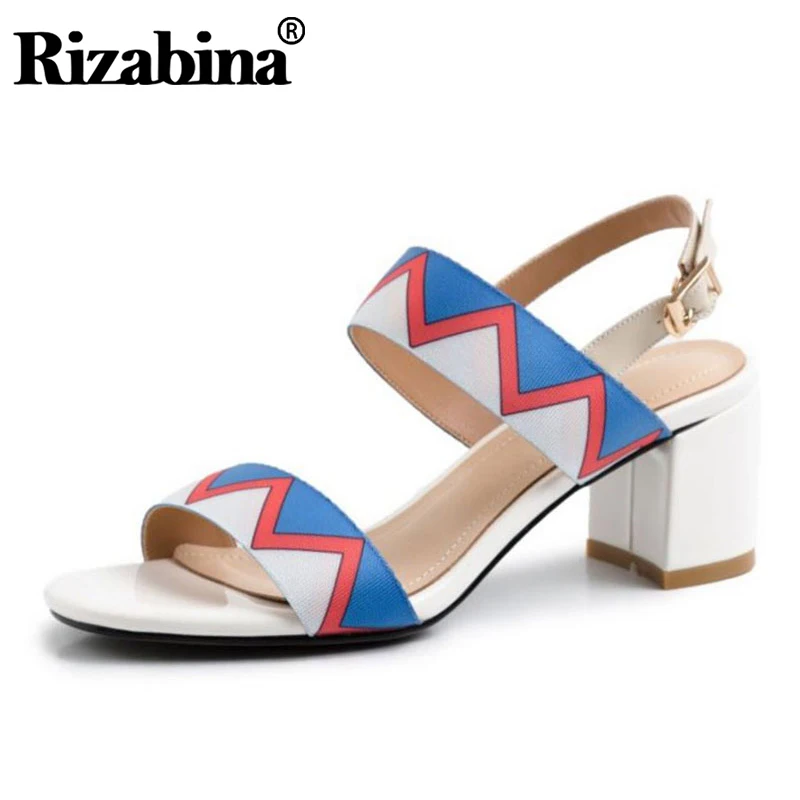 RIZABINA высокое качество женские босоножки модные туфли-лодочкой смесь Цвет
