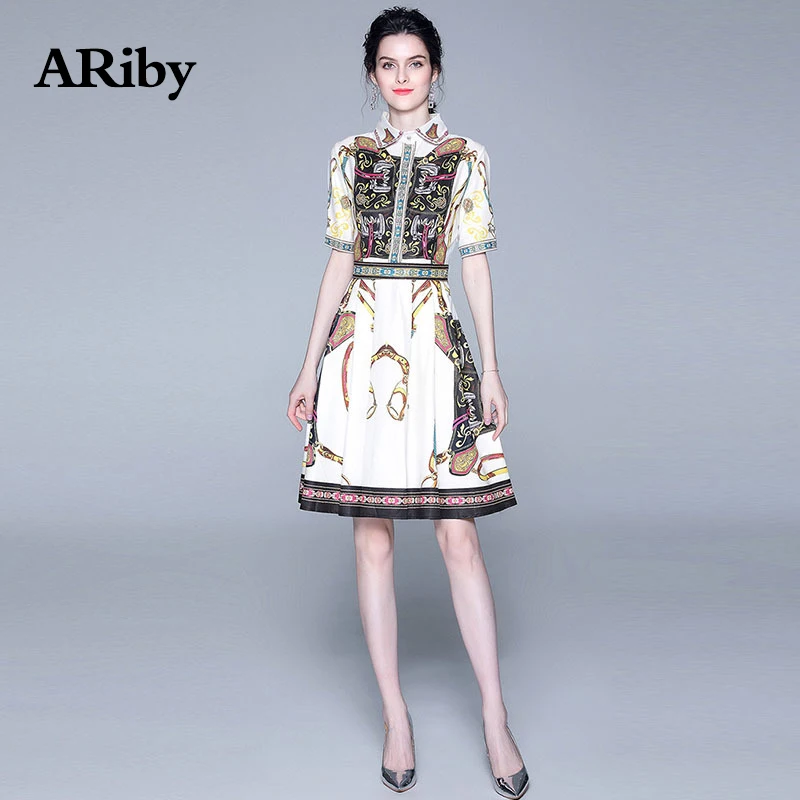 ARiby Women Elegant Fashion Slim Dress 2019 Summer Office Lady Printed Short Sleeve Turn-down Collar Knee-Length A-Line Dress
ARiby Women Elegant Fashion Slim Dress 2019 Summer Office Lady Printed Short Sleeve Turn-down Collar Knee-Length A-Line Dress