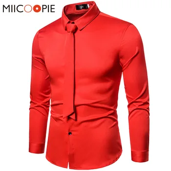 S-5XL Korean Fashion Men Shirt With Tie 2020 New Casual Nightclub Bar Hairdresser Red Blouse Blusas Formales Plus Size Clothing
S-5XL Korean Fashion Men Shirt With Tie 2020 New Casual Nightclub Bar Hairdresser Red Blouse Blusas Formales Plus Size Clothing