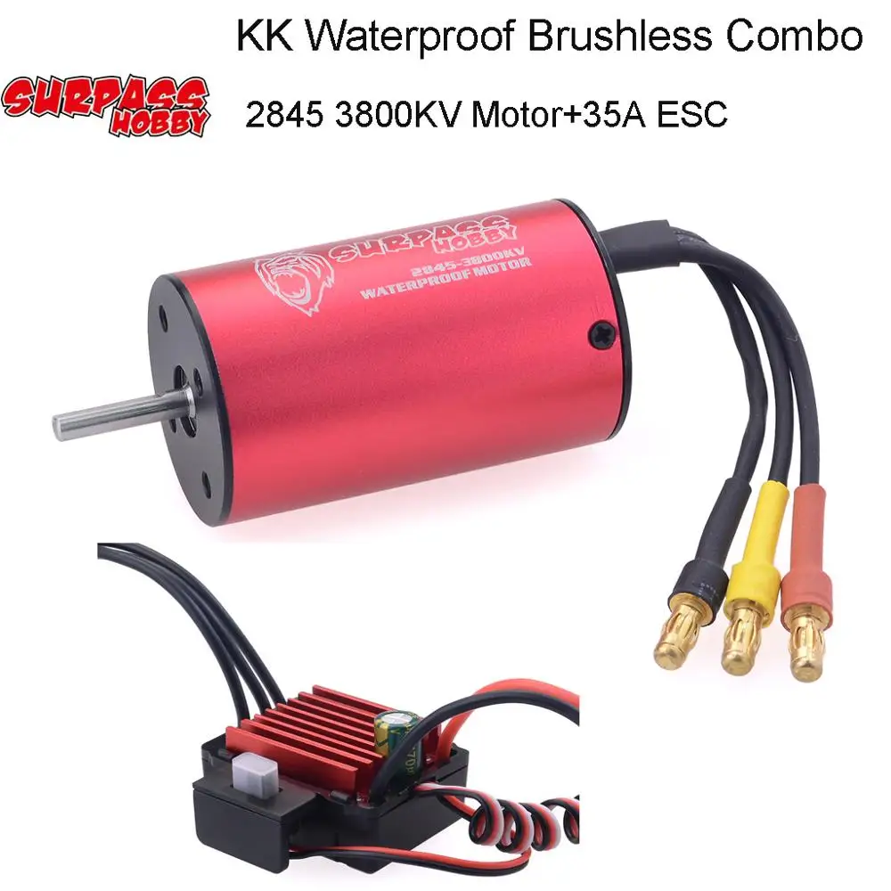 KK Waterproof 2845 3800KV Sensorless Brushless Motor &35A ESC for 1/14 1/16 RC HSP HPI SCX10 D90 On-road Off-road Buggy Truck
KK Waterproof 2845 3800KV Sensorless Brushless Motor &35A ESC for 1/14 1/16 RC HSP HPI SCX10 D90 On-road Off-road Buggy Truck