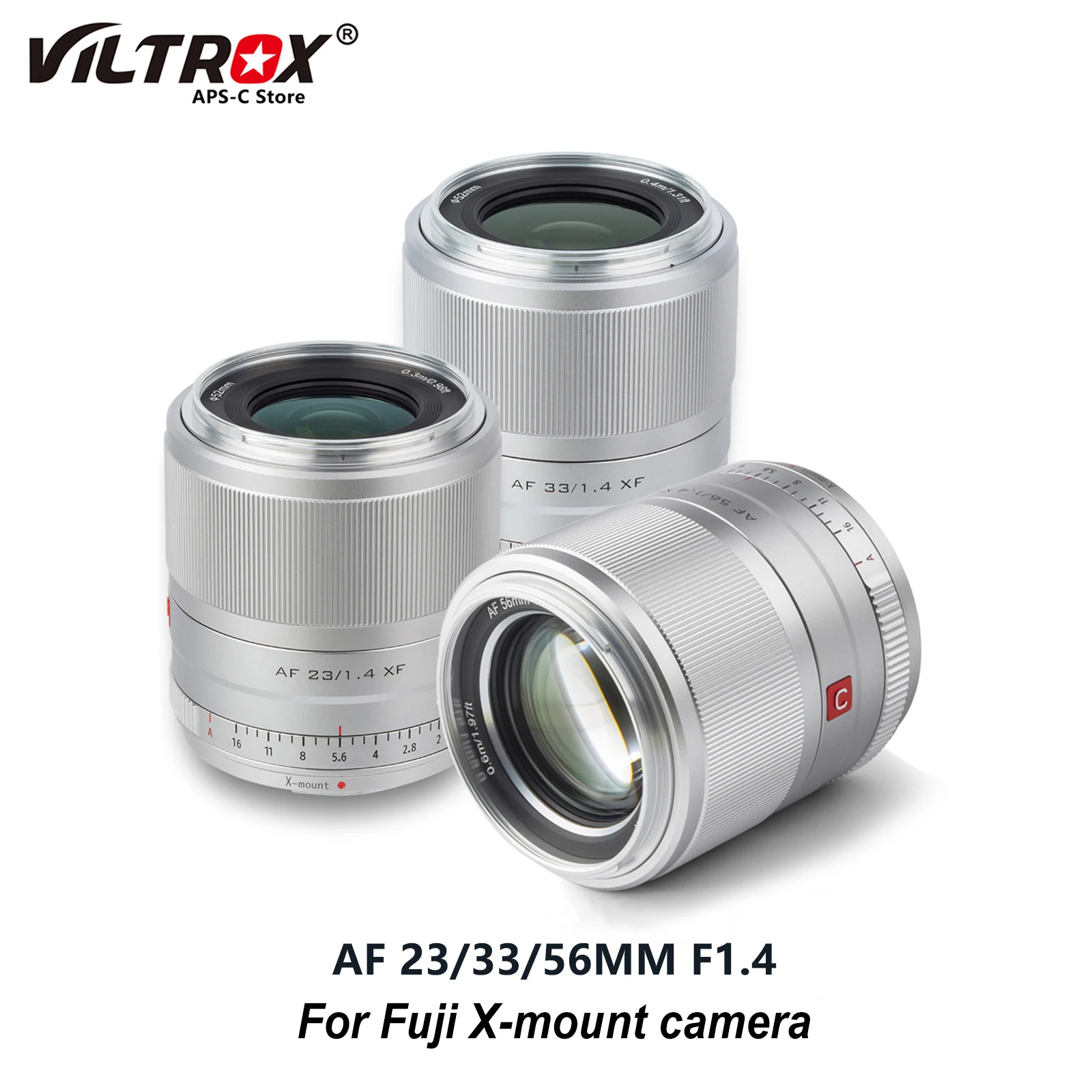 

VILTROX 23MM 33MM 56MM F1.4 XF Auto Focus Camera Lens APS-C Portrait Wide Angle Large Aperture Len for Fujifilm Fuji X-Mount