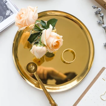Nordic Metal Tray Round Plate Jewelry Storage Dishes Dotted Fruit Plate Small Jewelry Display Tray Mirror Simple Home
Nordic Metal Tray Round Plate Jewelry Storage Dishes Dotted Fruit Plate Small Jewelry Display Tray Mirror Simple Home