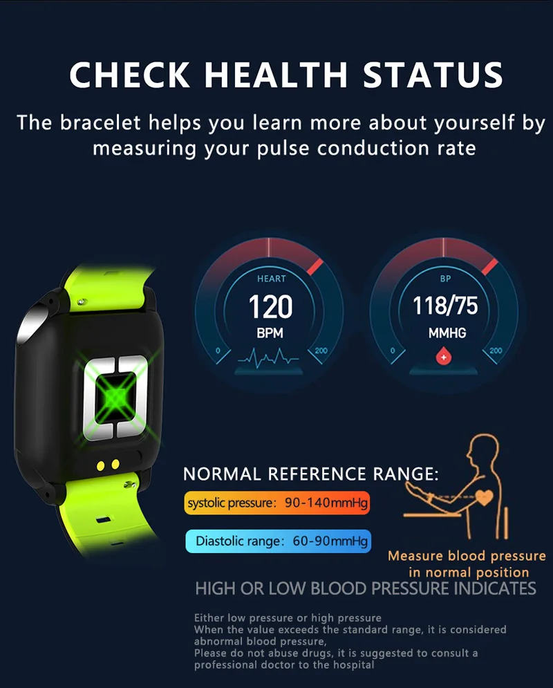 smart bracelet ecg ppg fitness band health wristband activity