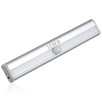 ICOCO Smart Led Night Light Human infrared Induction Sensor Light Battery Recharging Lamp 10 LED Wardrobe Cabinet Lights
ICOCO Smart Led Night Light Human infrared Induction Sensor Light Battery Recharging Lamp 10 LED Wardrobe Cabinet Lights