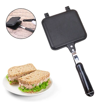 

Non-Stick Flat Bottom Frying Pan Flat Bottom Double-sided Frying Pan Bread Toast Sandwich Mold Steak Fry Pan Pancake Maker