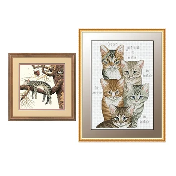 2 Set DIY Hand Knitting Count Cross Stitch Set Embroidery Set 14CT Cat Pattern Cross Stitch, 36x36cm & 23x33cm
2 Set DIY Hand Knitting Count Cross Stitch Set Embroidery Set 14CT Cat Pattern Cross Stitch, 36x36cm & 23x33cm