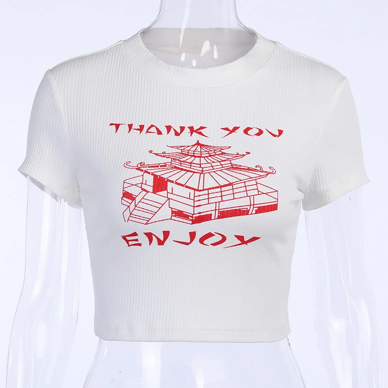 LVINMW Fashion knitted Chinese style Print Skinny Crop Top Summer Women O Neck Short Sleeve Slim T shirt Female Streetwear Hf8b4f6fa94db4a59a84f9928ac0ca1d6t - LVINMW Fashion knitted Chinese style Print Skinny Crop Top Summer Women O Neck Short Sleeve Slim T shirt Female Streetwear