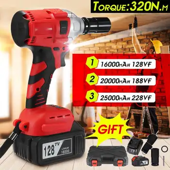 Cordless Electric Wrench Impact Li Battery Charging Wrench 320NM Impact Torque Car/SUV Wheel Socket Power Tool 16000-25000mAh
Cordless Electric Wrench Impact Li Battery Charging Wrench 320NM Impact Torque Car/SUV Wheel Socket Power Tool 16000-25000mAh