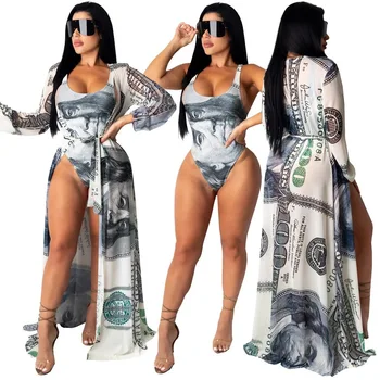 Dollar Printed Women Swimsuit Bikini Set with Cover Up Set Long Sleeve Baithing 2 PCS Set with Waistband Summer Party Clubwear
Dollar Printed Women Swimsuit Bikini Set with Cover Up Set Long Sleeve Baithing 2 PCS Set with Waistband Summer Party Clubwear