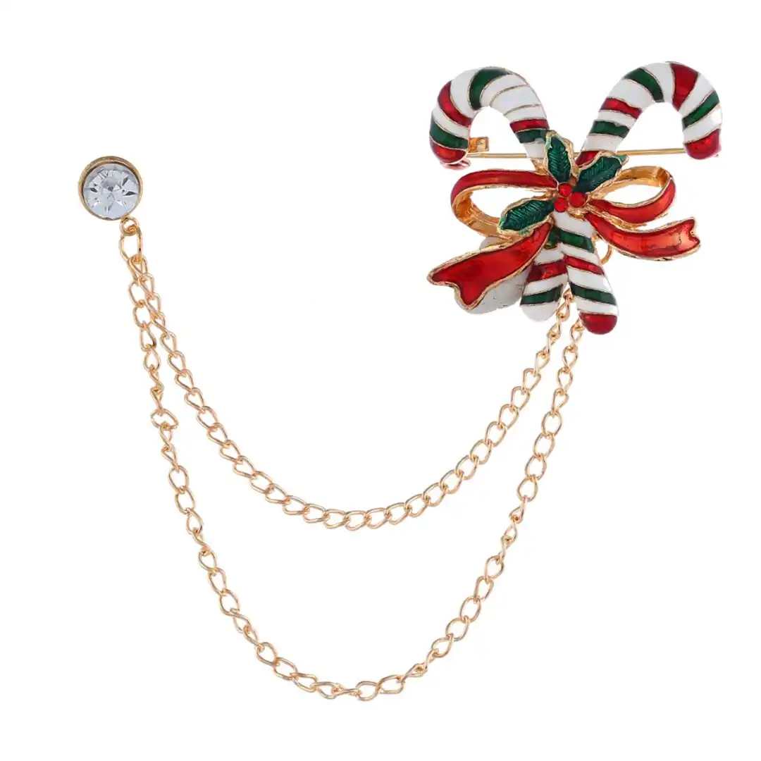 brooch colorful enamel snowman crutch brooch jingle bell